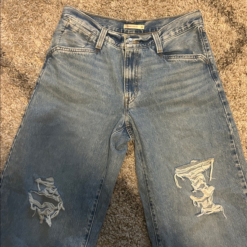 Levi's '94 Baggy Wide Leg light wash denim jeans size 30 - Picture 5 of 10